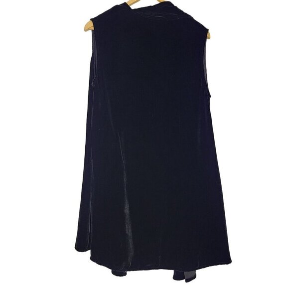 Bryn Walker Women's Silk Blend Black Velvet Sleeveless Long Cardigan Size S - Picture 5 of 10